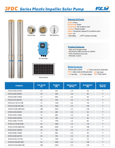 FLY Bulk PUMP 3FDC Solar Deep Well Pump 3.5m³/h <b>25m</b> Max.Head for African Farm Irrigation Solar Deep Well Pump for Agriculture 3F - Product Image 1
