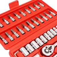 Jeu de douilles à chocs et de tournevis de 46 pièces, kit d'outils manuel pour réparation automobile OEM, jeu de clés en acier au chrome-vanadium, garantie de 3 ans