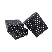 Kotak hadiah lipat Polka Dot Hitam dan putih kemasan karton bergaya untuk kue perhiasan butik solusi penyimpanan atas Flip