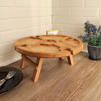 Table à vin en bois de haute qualité avec pieds pliables, plateau à fromage en bois Premium, grand planches à charpentier et à fromage