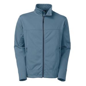 Men's Blue <b>Canvas</b> <b>Jacket</b> Stand Collar Zipper Closure Windproof Casual Outdoor Winter Wear Regular Fit Polyester Material Hooded - Product Image 1