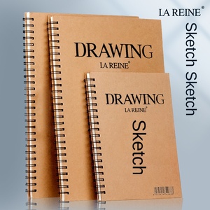 Chuyên Nghiệp 16K Phác Thảo A4 Da Bò 8K Cuốn Sách Xoắn Ốc Kraft Cho Bút Chì Vẽ Tay Vẽ Bán Buôn Trống Phác Thảo Cuốn Sách - Product Image 3
