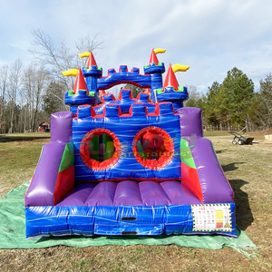 Outdoor commercial bouncy castle with <b>slide</b> parcours d'obstacles gonflable giant inflatable obstacle course - Product Image 3