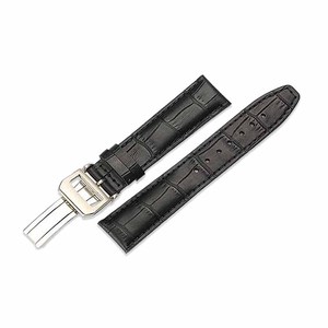 Sweatproof impermeable negro de grano superior de cuero reloj banda/correa de 22mm - Product Image 3