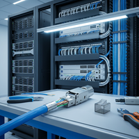 Konektor Jaringan RJ45 Shielded Cat6 Gigabit Kecepatan Tinggi, Pemasangan Lapangan Tanpa Alat, Sinyal Ethernet Stabil, Berbahan Seng