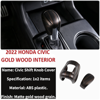 022 Model 11th Generation Civic Type R Trim Interior Motif Kayu Emas Panel Dekoratif Tuas Persneling Aksesoris Modifikasi Mobil