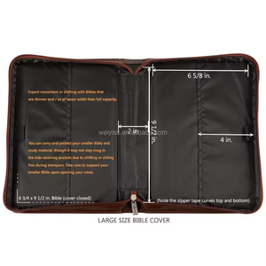 Funda Personalizada para <span class=keywords><strong>Biblia</strong></span> con Logo, Cubierta para Libro 100% Cuero PU, Bolso para <span class=keywords><strong>Biblia</strong></span> con Cierre - Product Image 2