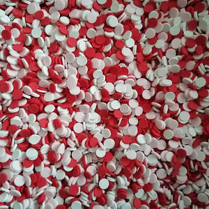 Slime Sprinkles en argile polymère pour bricolage, 1kg, rose, rouge, blanc, mélange de cercles ronds, confettis - Product Image 2