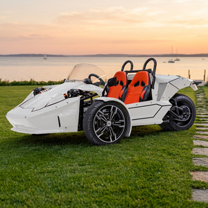Red Electric Trike Open Top Mini Sports Car 2 Seats Off-road Vehicle 300kg Load Capacity Under 150hp EGO Machinery - Product Image 1