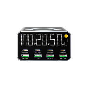 2025 Nueva llegada Pantalla LCD 120W 8 puertos USB <span class=keywords><strong>C</strong></span> PD Estación de carga PD 100W + QC3.0 y 15W Puerto inalámbrico para múltiples dispositivos - Product Image 2