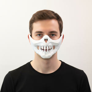 <span class=keywords><strong>Maschera</strong></span> <span class=keywords><strong>Bianca</strong></span> a Mezzo Viso con Teschio per Halloween, <span class=keywords><strong>Maschera</strong></span> Spaventosa per Feste a Tema, Cosplay e Decorazioni Domestiche - Product Image 1