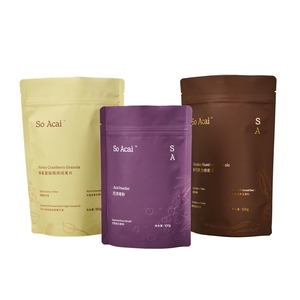 תיק נייר קראפט שקית נייר סטנד-אפ עם תיק נייר סטנד-אפ בעיצובים לבנים מודפסים עבור אריזות מזון עוגיות סוכריות תה - Product Image 1