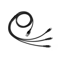 Chargeur multifonctions Câble USB 3 en 1 de qualité supérieure Câble micro USB en nylon tressé de 120cm pour iPhone 14 15.