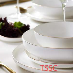 Tangshan Factory Service de <span class=keywords><strong>vaisselle</strong></span> en porcelaine osseuse à usage domestique avec design doré pour <span class=keywords><strong>8</strong></span> <span class=keywords><strong>personnes</strong></span> Service de <span class=keywords><strong>vaisselle</strong></span> en céramique en porcelaine - Product Image 1