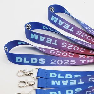Custom Gradient <b>Lanyards</b> Group Event ID Card <b>Lanyard</b> Annual Souvenir Conference Promotional Gift Staff Neck Strap - Product Image 3