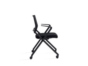 Chaise de formation empilable et pliable au design moderne, avec accoudoirs en ABS, dossier en maille et quatre pieds, idéale pour les bureaux et les salles d'attente – Offre spéciale - Product Image 5