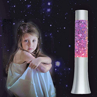 Lampe de table personnalisée à DEL colorée et à paillettes RVB Lampe à DEL en cristal à base ronde Lampe à DEL décorative à étincelles pour corps en verre PVC Vente en gros