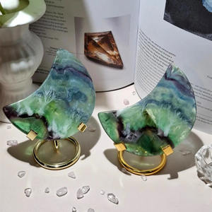 Nueva llegada: Cristal de fluorita natural curativo con tallado de pluma para fines decorativos - Product Image 5