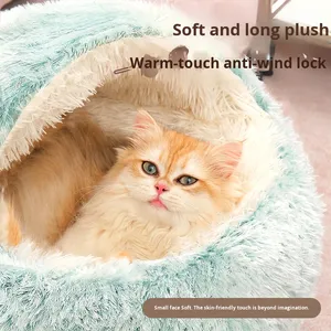 Cuccia per Animali Domestici a Forma di Conchiglia Semi-Chiusa, Calda per l'Inverno, Universale per Quattro Stagioni, Rimovibile e in Peluche, per Cani e Gatti, con Comfort per il Sonno - Product Image 3
