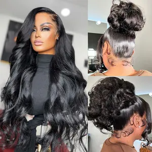 38 40 אינץ Glueless מלא תחרה שיער טבעי פאה עבור נשים שחורות הנמכר ביותר ספק סיטונאי 360 hd שקוף תחרה פרונטאלית פאות