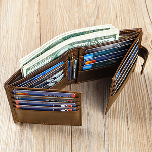Carteras Con Bloqueo RFID Para Hobre Billetera De Cuero Con Creallera Para Hobre Tarjetero