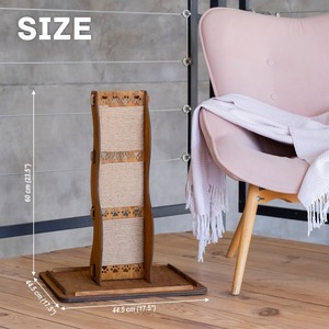 Griffoir vertical moderne et haut avec design Zag, mobilier et jouet pour animaux de compagnie - Product Image 3
