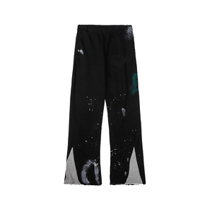 Pantalon de survêtement vintage GALLERY Splash-Ink Graffiti, taille mi-haute, plissé devant, coupe droite, décontracté, pour hommes et femmes, NOUVEAU - Product Image 3