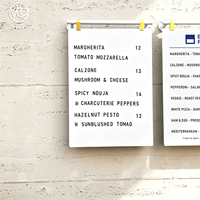 Ensemble de 2 panneaux de menu magnétiques suspendus, construction entièrement métallique, fixation murale, bandes de lettres interchangeables pour café, boulangerie