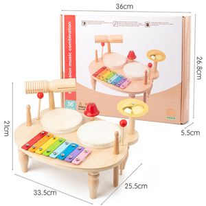 Juego de tambor de madera para bebé, instrumento Musical, juguetes de percusión, xilófono de 8 tonos, Piano, parroquia, aprendizaje preescolar, ritmo, juguete educativo - Product Image 3