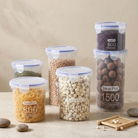 Contenants de stockage alimentaire en plastique avec couvercles, pour l'organisation de la cuisine et du garde-manger, boîtes pour céréales et aliments secs