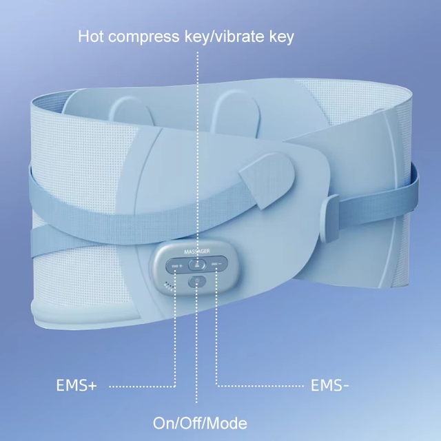 Ergonomic Vibration Massage Belt USB Rechargeable 2-Hour Timing for Enhanced Comfort Portable Pain Relief for Body Application