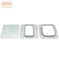 Boîte de commutation électrique carrée à 2 postes de 4-11/16 pouces avec couvercle métallique IP66, profondeur 2-1/8 pouces, en acier galvanisé