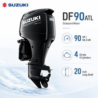 Moteur hors-bord à essence Suzuki DF90ATL 90HP 66,2 kW 4 temps, arbre long de 20 pouces, moteur EFI pour bateau de pêche et bateau de plaisance