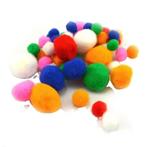 En gros 100 Pièces <span class=keywords><strong>Pompon</strong></span> Boule Assorties Pompons De Couleur Jouet Doux Balles pour Passe-Temps et Artisanat Créatif - Product Image 1