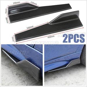2 pièces Ailerons latéraux universels en fibre de carbone de 45 cm pour jupes de voiture, séparateurs de bas de caisse, lèvres de pare-chocs, style carrosserie automobile - Product Image 1