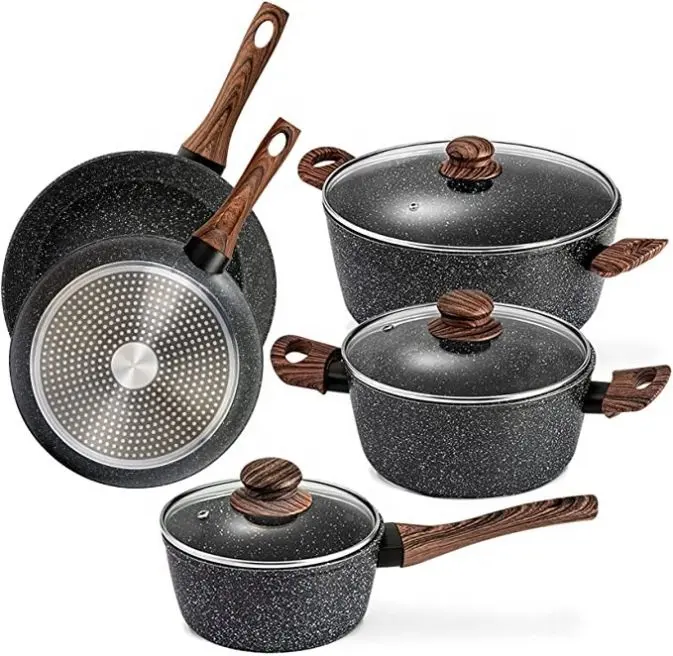 Groothandel Keuken Aluminium Klassieke Pot Set Gas Universele Pot Set Relatiegeschenk Aluminium Non Stick Pot 8 Stuks Kookgerei Set