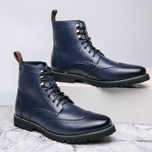 Nuovi stilisti taglia 38-48 colore <span class=keywords><strong>blu</strong></span> resistente stringati occasioni formali utilizzabili stivaletti in pelle da <span class=keywords><strong>uomo</strong></span> scarpe da lavoro piatte a punta - Product Image 6