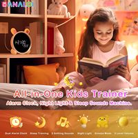 Kinder Elektronischer Aufwach-Wecker Sonnenaufgang Digitaler Wecker 7-Farben Wechselndes LED-Nachtlicht Modernes Design ABS-Material Schlummerfunktion