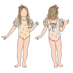 Maillot de bain pour enfants Little Glow Kid, collection été, personnalisable, pour filles, avec bretelles croisées au dos, manches courtes roses, séchage rapide, idéal pour le bikini - Product Image 6