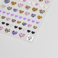 5D mignon manucure décalcomanies auto-adhésif Nail Art autocollants amour coeur léopard zèbre lait vache impression doux en relief relief plastique