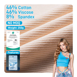 プレミアムコットン スパンデックス ビスコース ストレッチニット生地 夏用 中厚地 ドレス 吸湿性 通気性 快適 - Product Image 1