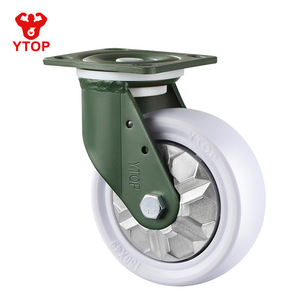 YTOP Weiße Manganstahl 6-Zoll Hochbelastbare Polypropylen Industrie-Lenkrollen mit Bremse, Tragfähige Rollen, 1 Jahr Garantie - Product Image 2