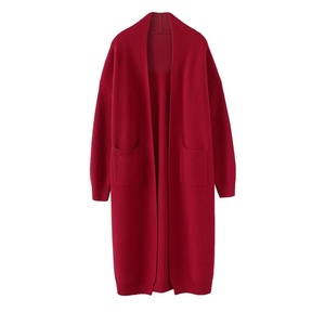 Comodo e morbido scollo a v colore <span class=keywords><strong>marrone</strong></span> tasca Design Casual maglione di Cashmere <span class=keywords><strong>Cardigan</strong></span> lungo per <span class=keywords><strong>donna</strong></span> <span class=keywords><strong>donna</strong></span> - Product Image 4