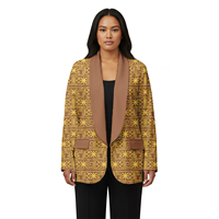 Nouveautés : Blazer populaire pour femmes à manches longues et col rabattu, style tribal polynésien et samoan, ensemble de costumes de bureau pour femmes