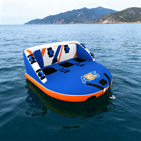 Bouée gonflable tractable pour 3 personnes, en PVC, pour sports nautiques, flotteur triple pour lac, rivière, mer, vente en gros