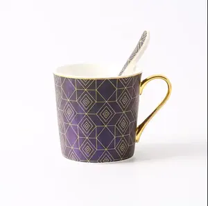 2024 Wholesale Eco Friendly Matt Glazed Nordic Clay Round printed ceramic mugs Stoneware Mug