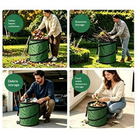 Tempat Sampah Lipat dengan Kain Oxford untuk Pengumpulan Daun & Sampah di Taman Luar Ruangan, Perlindungan Tanaman, dan Wadah Bunga