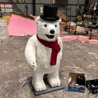 Ours polaire animatronique réaliste mignon de haute qualité chantant des chansons de Noël pour les parcs d'attractions