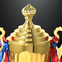 Trophée d'artisanat en métal de modèle de vague d'eau d'approvisionnement d'usine pour des coupes de trophées de sport et de jeux de tasse de trophée en métal de grande oreille de Chine