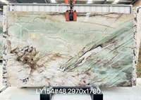 Brésil luxe rétro-éclairé quartzite dalle tiffany cristallo granit translucide vert pierre pour île comptoir panneau mural utilisant